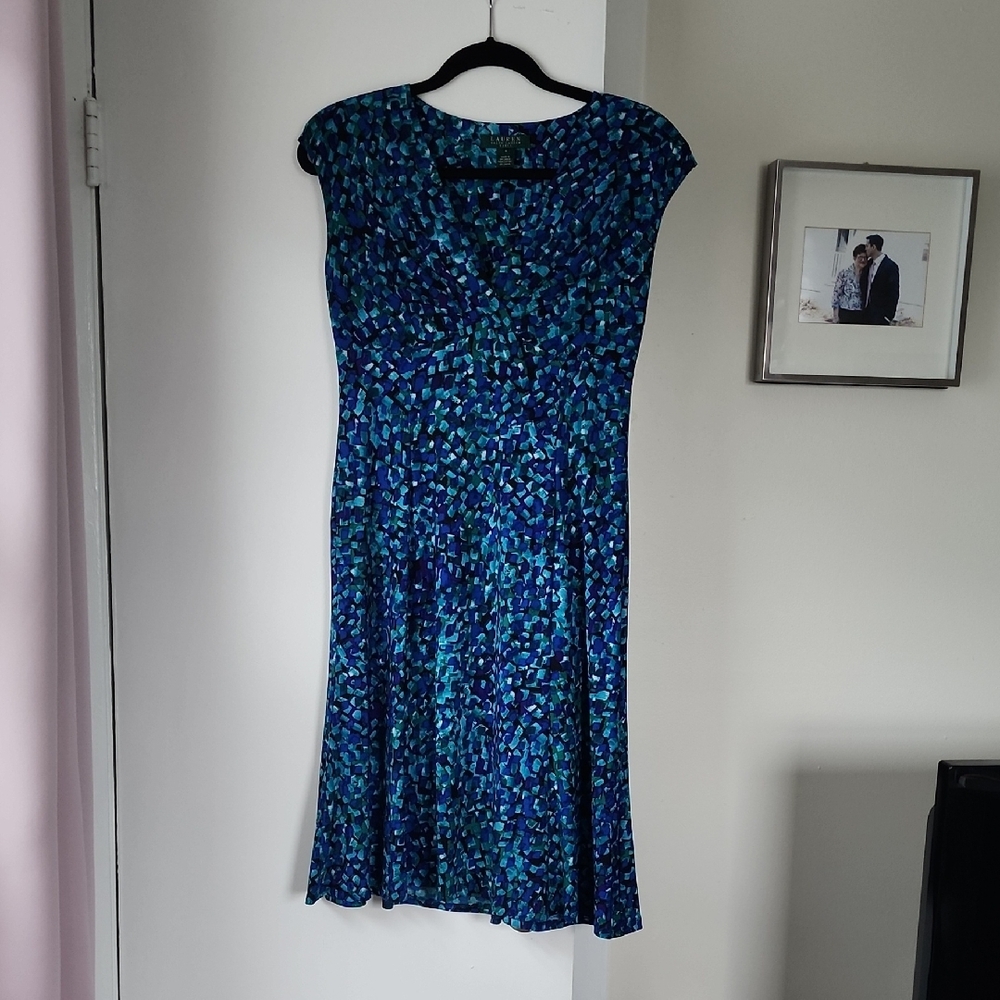 Ralph Lauren Blue and Green Midi Dress